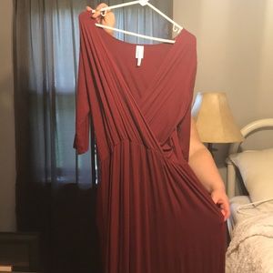 Jmode burgundy maxi dress. 1XL